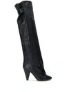 Isabel Marant Likita Leather Over-the-knee Boots In Nero