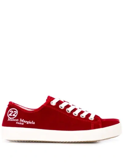 Maison Margiela Tabi Velvet Sneakers In Red