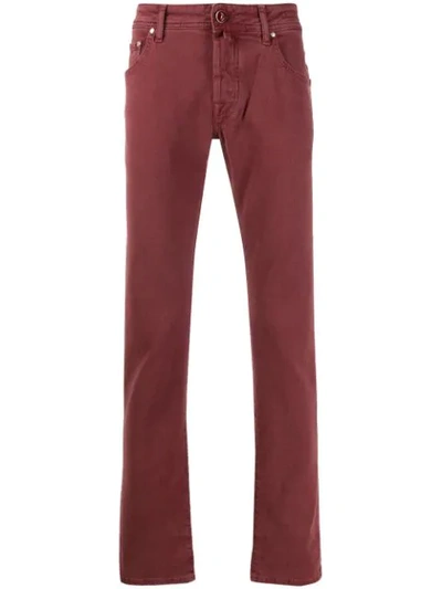Jacob Cohen Straight Leg Jeans In Red
