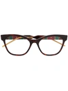 Gucci Web Detail Glasses In Brown