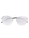 Saint Laurent Round-frame Sunglasses In 金属色