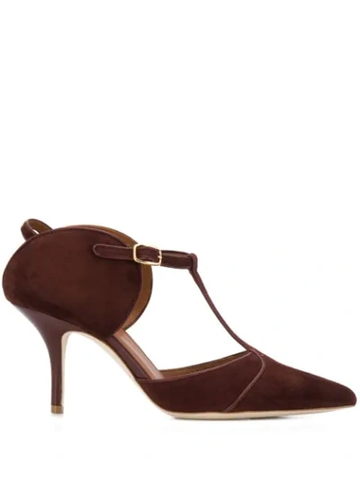 Malone Souliers Imogen T-bar Suede Mules In Brown