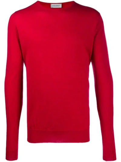 John Smedley Lundy Crew Neck Jumper In Red