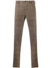 INCOTEX CHECK SLIM FIT TROUSERS