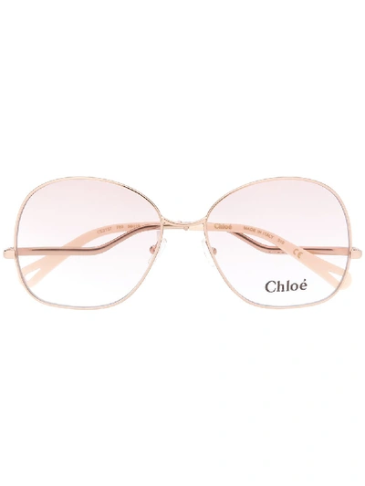 Chloé Oversized Sunglasses In 棕色