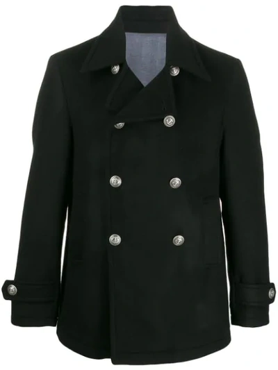 Al Duca D'aosta Double-breasted Cashmere Jacket In Black