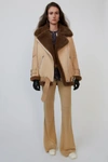 Acne Studios Velocite Suede Sand/hazelnut In Shearling Jacket