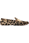 TOD'S GOMMINO EMBELLISHED LEOPARD-PRINT CALF-HAIR LOAFERS