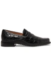 TOD'S CROC-EFFECT LEATHER LOAFERS