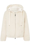 MONCLER REVERSIBLE HOODED FAUX SHEARLING QUILTED DOWN JACKET