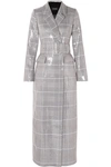 RASARIO SEQUINED CHECKED DOUBLE-BREASTED TWEED COAT