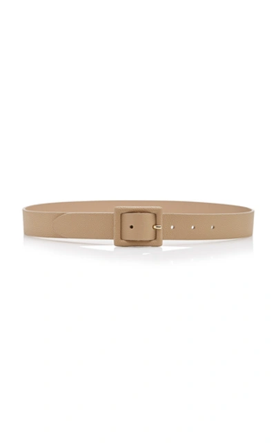 Anderson's Skinny Square Buckle Leather Belt In Neutral