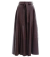 ZIMMERMANN Resistance Leather Skirt in Mahogany