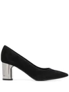 CASADEI METALLIC BLOCK HEEL PUMPS