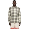 JOHN ELLIOTT JOHN ELLIOTT OFF-WHITE PLAID STRAIGHT HEM SHIRT