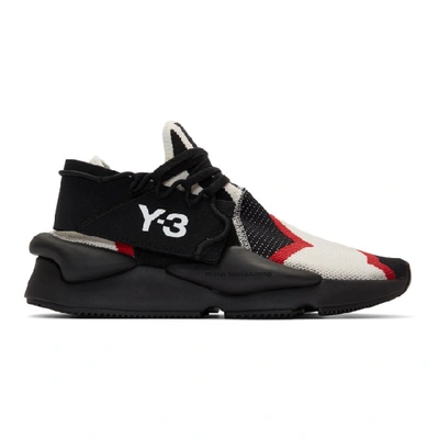 Y-3 Kaiwa Knit Chunky Sneakers In White,black,red