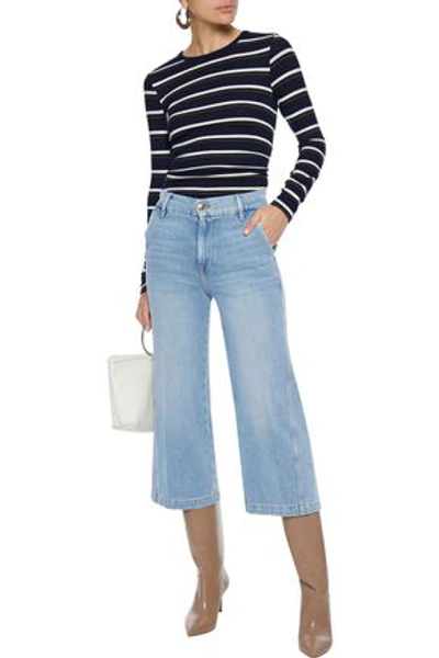 Frame Woman Turner Cropped Mid-rise Wide-leg Jeans Light Denim