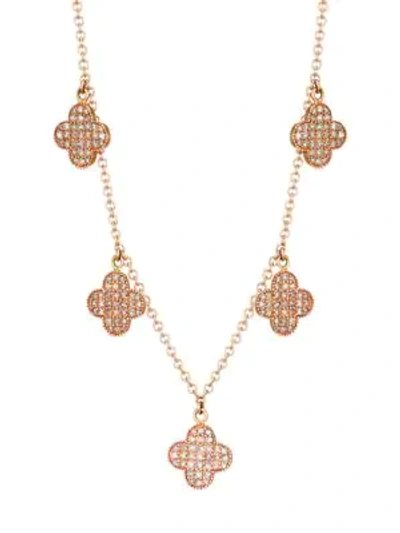 Nina Gilin 14k Rose Gold & Diamond Flower Station Necklace