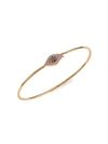 Nina Gilin 14k Rose Gold, Diamond & Sapphire Evil Eye Bangle Bracelet