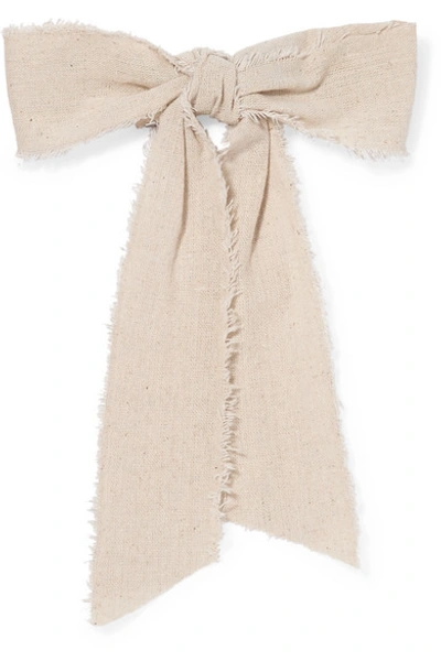 Lelet Ny Frayed Linen Hairclip In Neutral