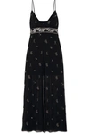 AMIRI EMBELLISHED EMBROIDERED SILK-CHIFFON MAXI DRESS