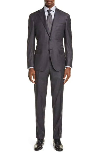 Canali Sienna Soft Classic Fit Plaid Wool Suit In Grey