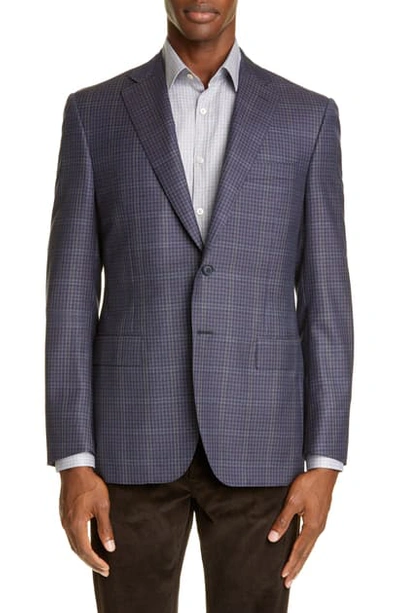 Canali Sienna Soft Classic Fit Microcheck Wool Sport Coat In Brown
