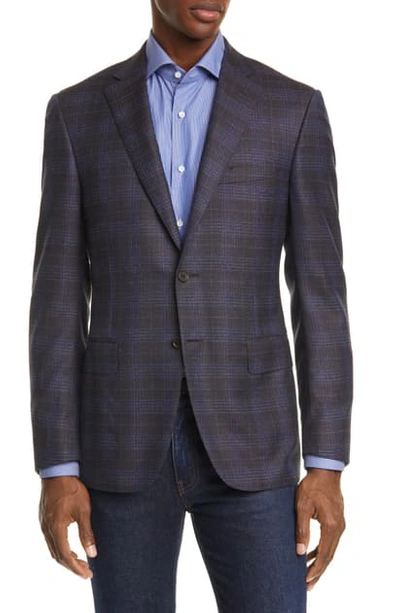 Canali Sienna Soft Classic Fit Plaid Wool Sport Coat In Brown