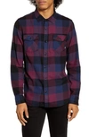 VANS BOX TAILORED FIT BUTTON-UP FLANNEL SHIRT,VN000JOGTQT