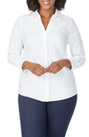 Foxcroft Cecilia Non-iron Button-up Tunic Shirt In White