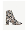 BY FAR SOFIA SNAKE-EMBOSSED LEATHER HEELED ANKLE BOOTS,29679731