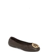 Tory Burch Women's Minnie Quilted Leather Travel Ballet Flats In Espresso / Perfect Black
