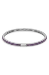 Lagos Sterling Silver Caviar Icon Amethyst Beaded Bangle Bracelet In Purple/silver