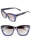 Jimmy Choo Rikki 55mm Cat Eye Sunglasses In Violet/ Brown Grad