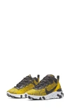 Nike React Element 55 Snake-print Mesh, Faux Leather And Felt Sneakers In Speed Yellow/ Black/ White