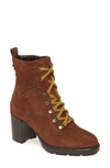 Aquatalia Ihana Water Resistant Lace-up Boot In Chestnut