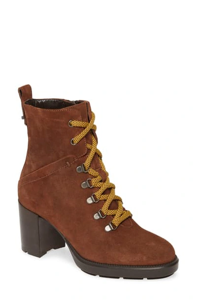 Aquatalia Ihana Water Resistant Lace-up Boot In Chestnut