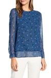 ANNE KLEIN OOLONG PRINT DOUBLE LAYER BLOUSE,10736900