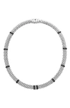 LAGOS BLACK CAVIAR PAVÉ DIAMOND COLLAR NECKLACE,04-81106-CB18