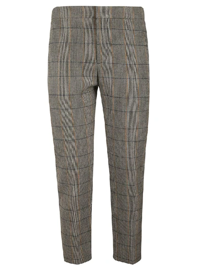 Chloé Cropped Checked Wool-blend Trousers In Multicolor