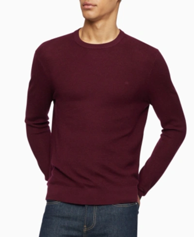 Calvin Klein Men's Solid Crew-neck Sweater In Heartwood