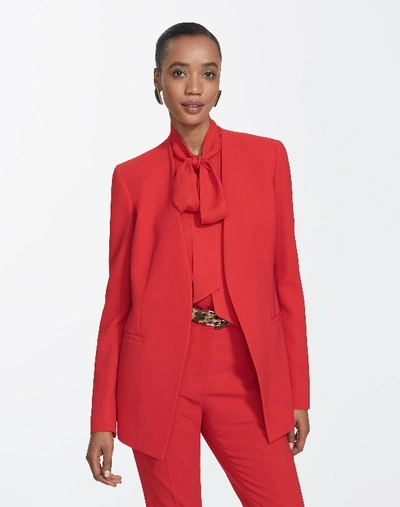 Lafayette 148 Plus-size Finesse Crepe Miranda Jacket In Redcurrant