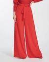 Lafayette 148 Luxe Stretch Crepe De Chine Jackson Wide-leg Pant In Red Currant