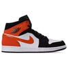Nike Men's Air Jordan Retro 1 Mid Casual Shoes In White/orange