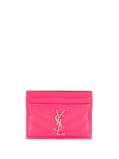 Saint Laurent 经典logo卡夹 In Pink