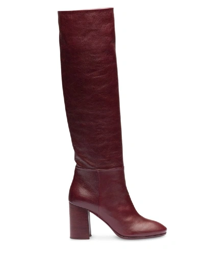 Miu Miu Pull-on Knee Length 85mm Boots In Red