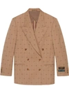 Gucci Retro Gg Wool Jacket With Labels In Neutrals