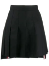 Thom Browne Drop Back Pleated Wool Miniskirt In Navy