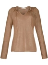 MES DEMOISELLES FINE KNIT HOODED TUNIC