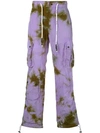 PALM ANGELS TIE-DYE DRAWSTRING CARGO TROUSERS